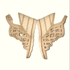 Aquatalia Leather Strappy Wedge Espadrille Sandals Braided straps  Sz 9.5